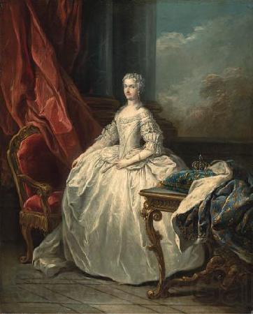 Charles Amedee Philippe Van Loo Portrait of Queen Marie Leczinska France oil painting art